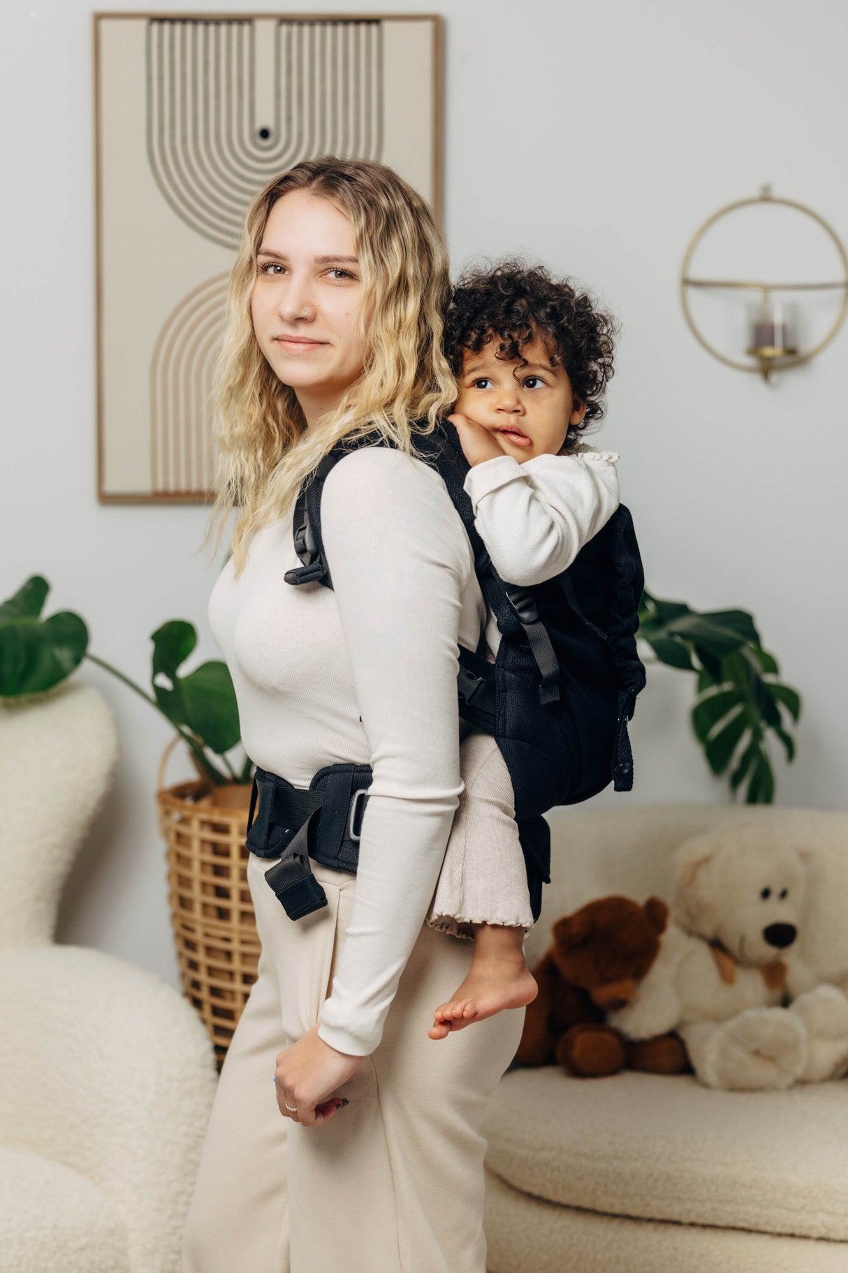 Porte-bébé LennyLamb LennyPreschool pour tout-petit - Petit Chevron Ébène Black
