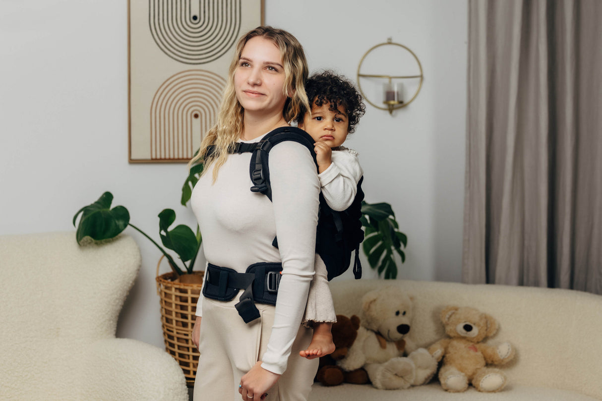 Porte-bébé LennyLamb LennyPreschool pour tout-petit - Petit Chevron Ébène Black