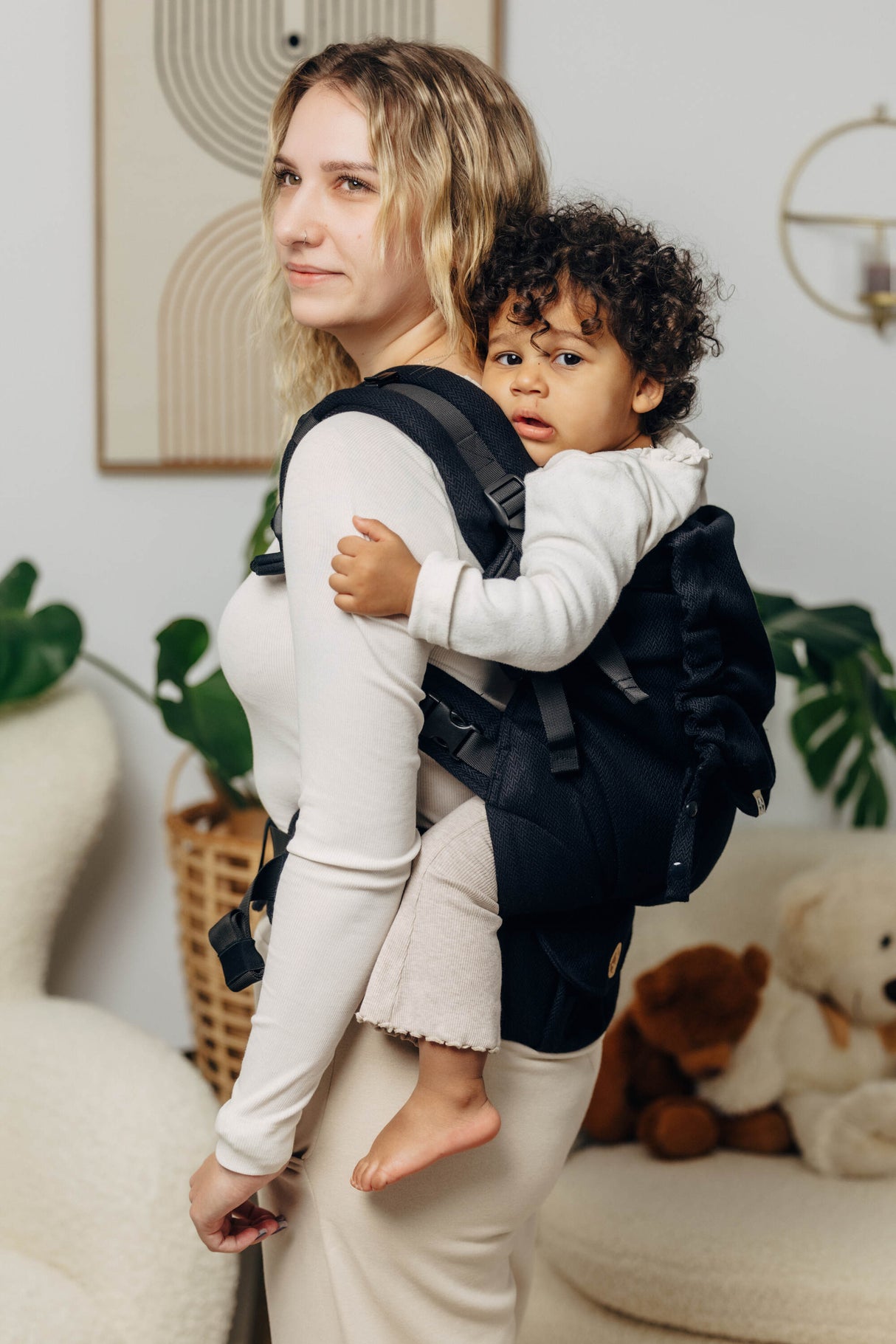 Porte-bébé LennyLamb LennyPreschool pour tout-petit - Petit Chevron Ébène Black