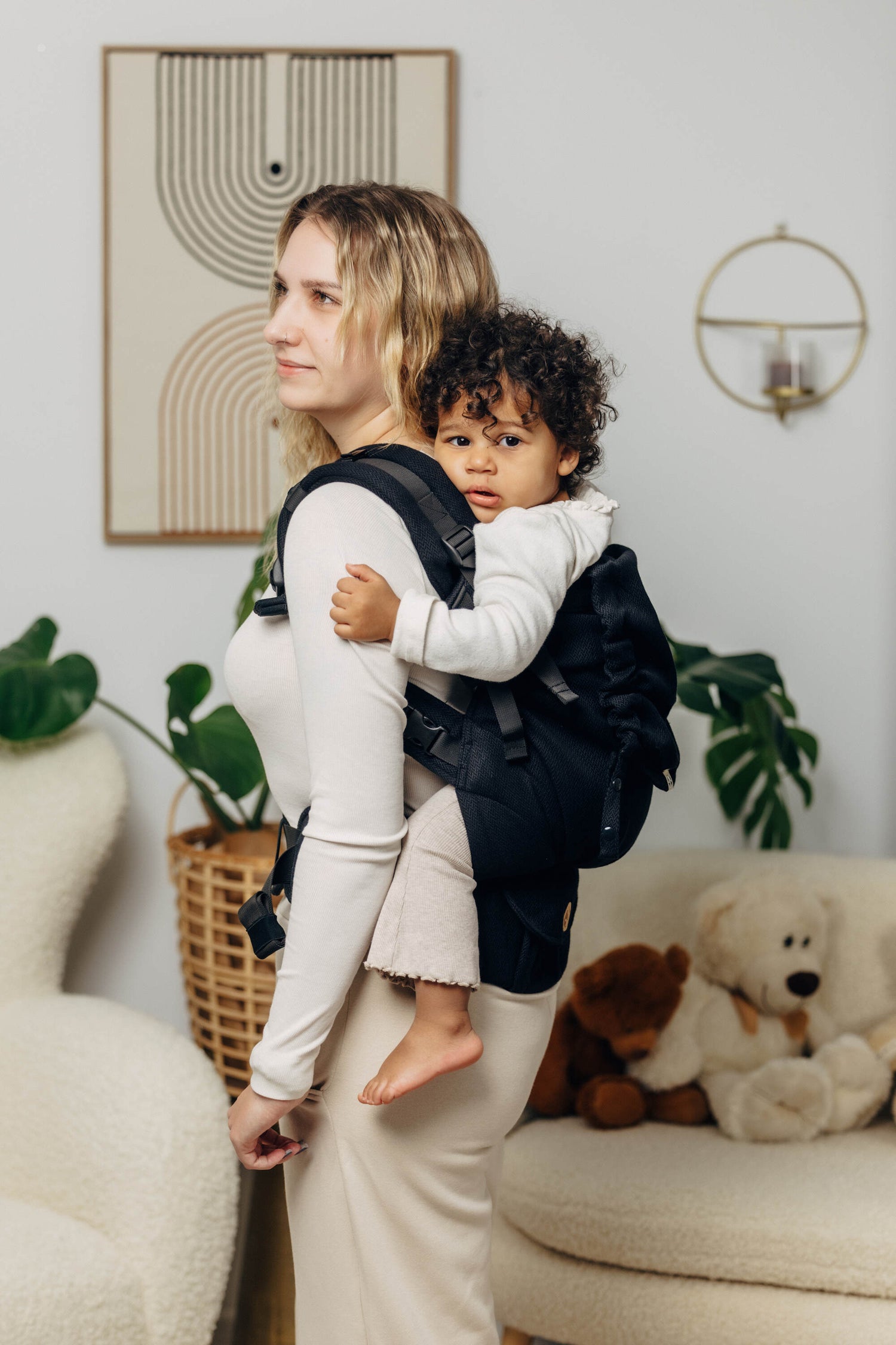 Porte-bébé LennyLamb LennyPreschool pour tout-petit - Petit Chevron Ébène Black