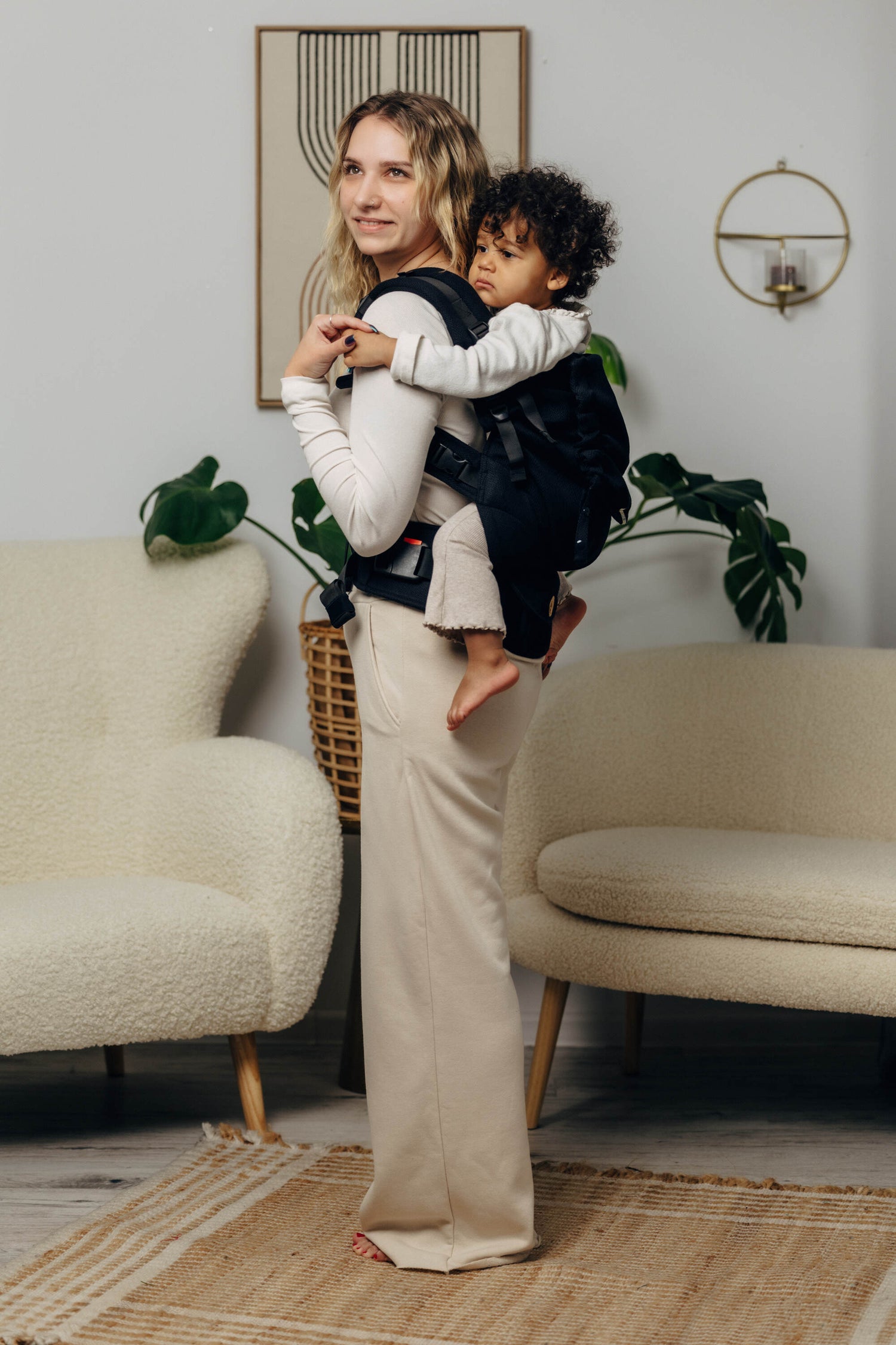 Porte-bébé LennyLamb LennyPreschool pour tout-petit - Petit Chevron Ébène Black