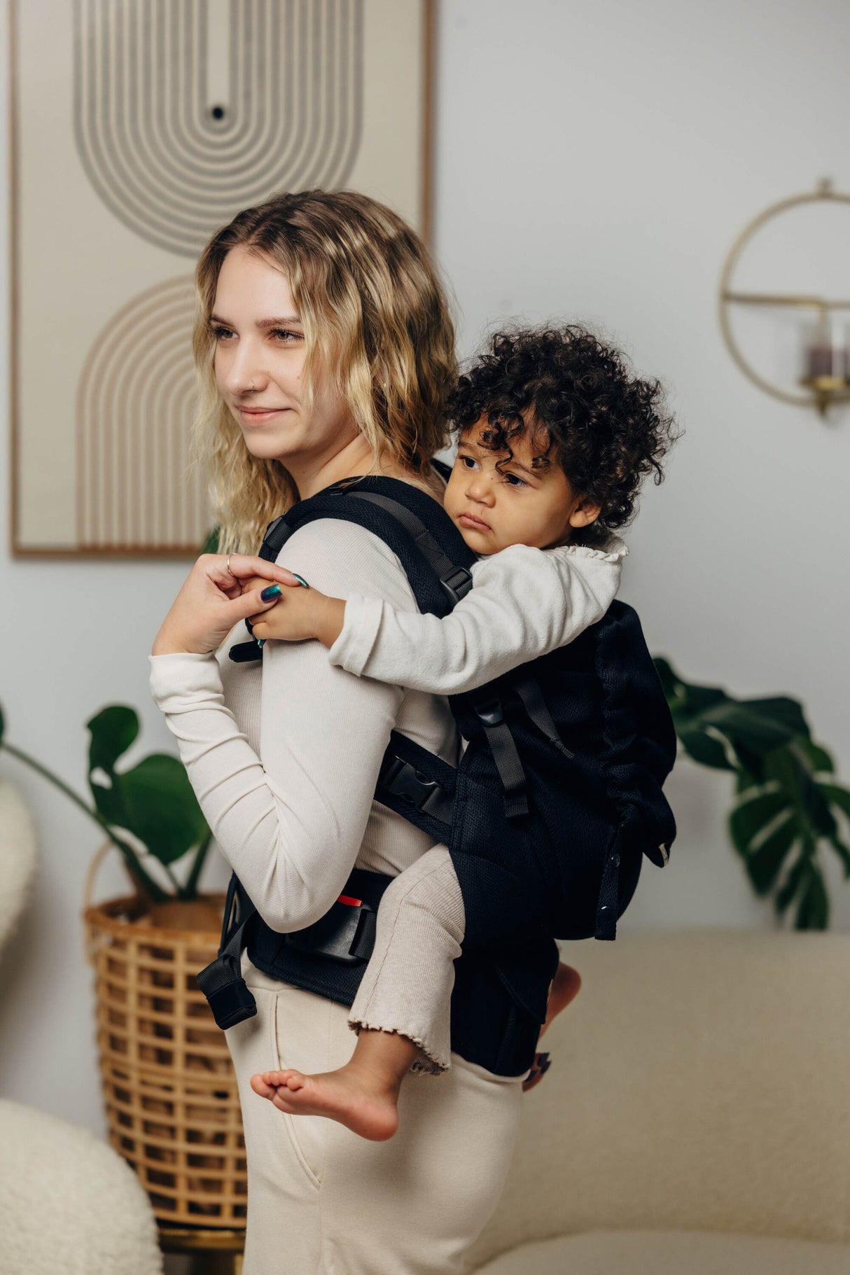 Porte-bébé LennyLamb LennyPreschool pour tout-petit - Petit Chevron Ébène Black