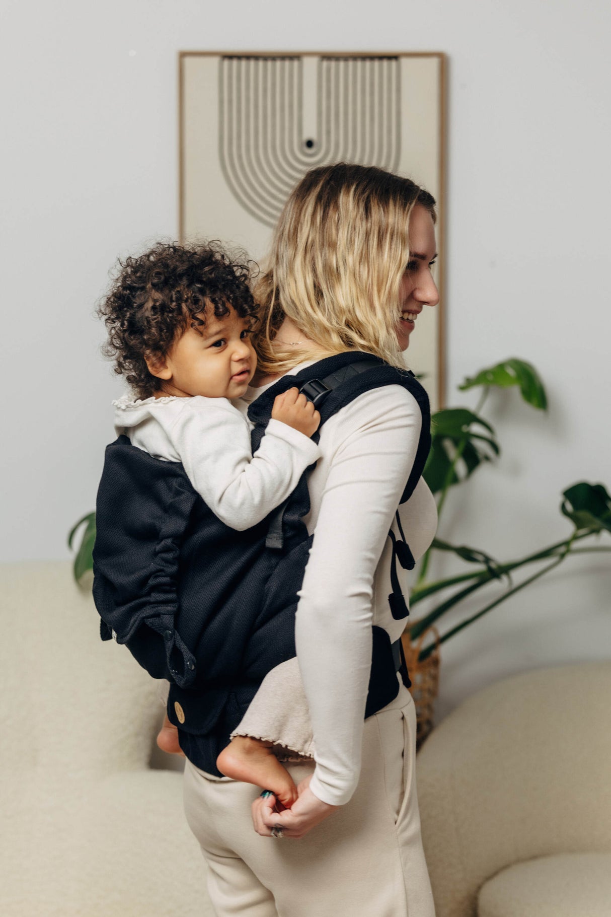 Porte-bébé LennyLamb LennyPreschool pour tout-petit - Petit Chevron Ébène Black