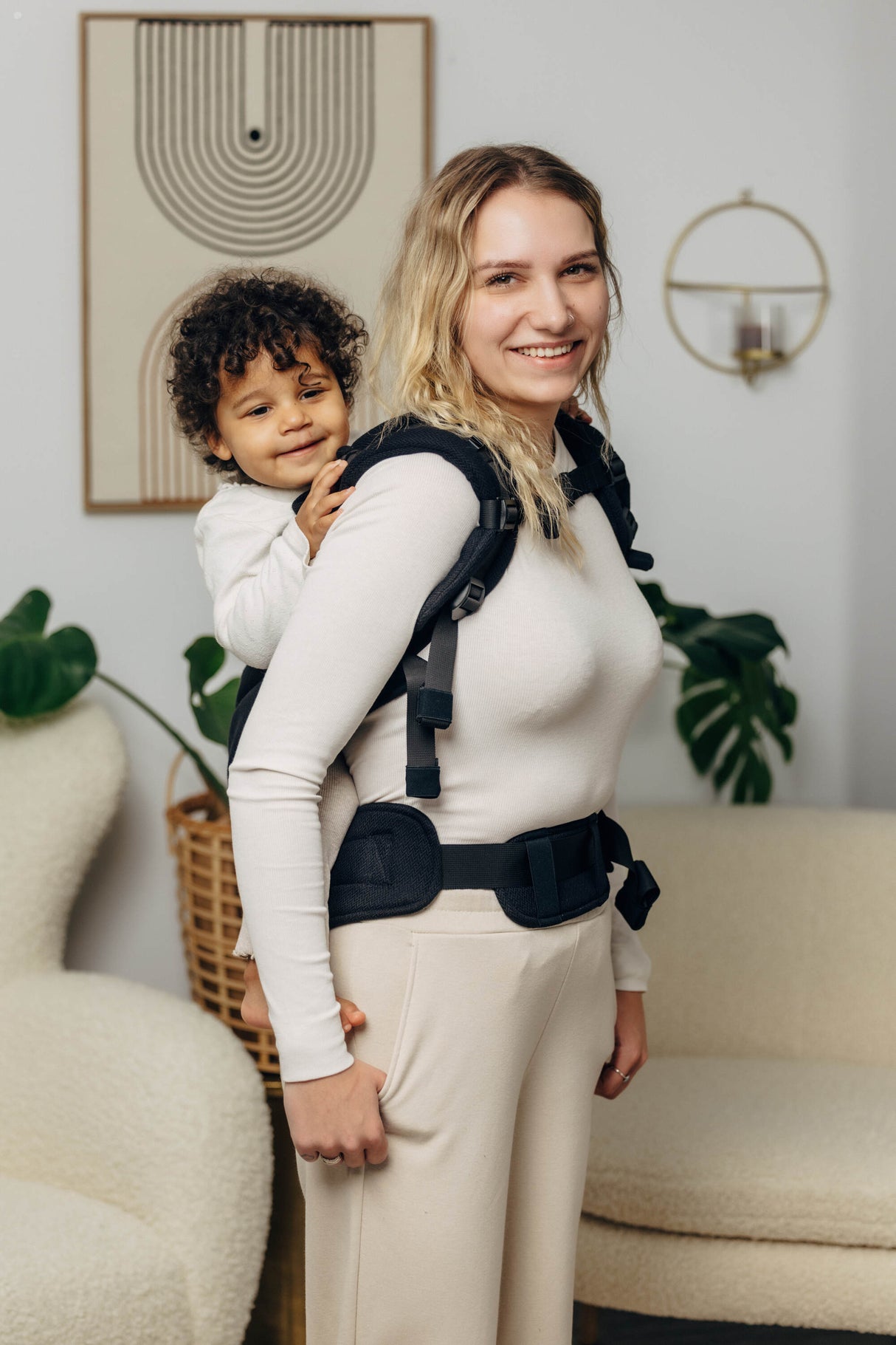 Porte-bébé LennyLamb LennyPreschool pour tout-petit - Petit Chevron Ébène Black