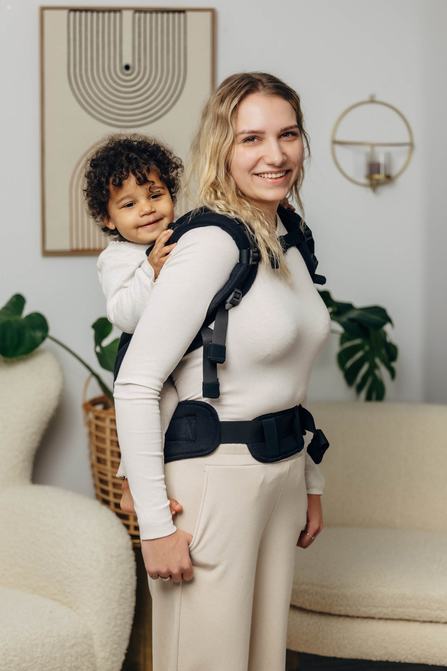 Porte-bébé LennyLamb LennyPreschool pour tout-petit - Petit Chevron Ébène Black
