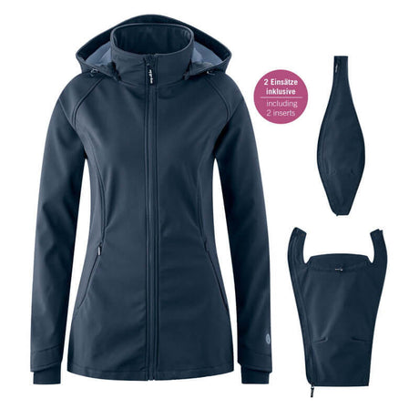Shop Mamalila Mamalila Softshell Babywearing Jacket Allrounder - Navy at Babymaxi