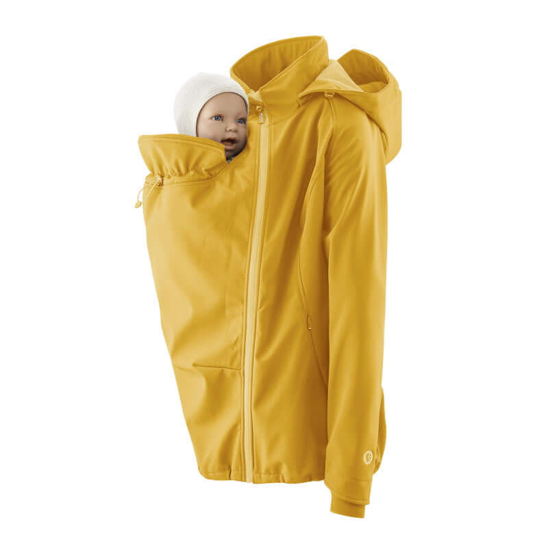 Shop Mamalila Mamalila Softshell Babywearing Jacket Allrounder - Mustard at Babymaxi